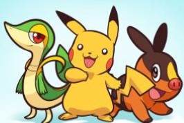 Three Pokemon characters. 