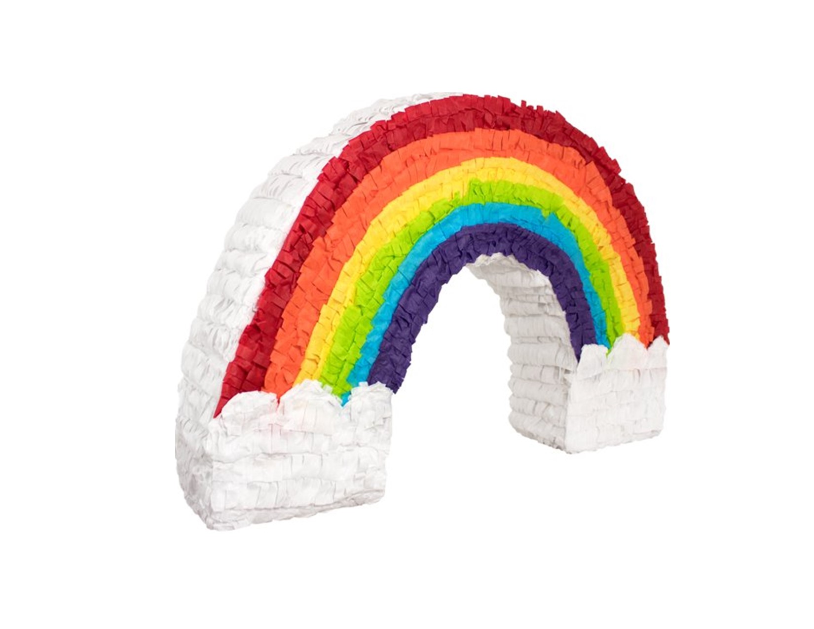 rainbow pinata with clouds at both ends