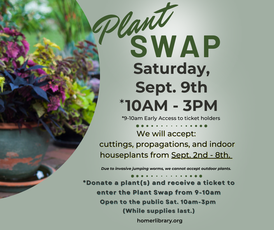 Plant Swap Saturday, Sept., 9th 10 am- 3 pm