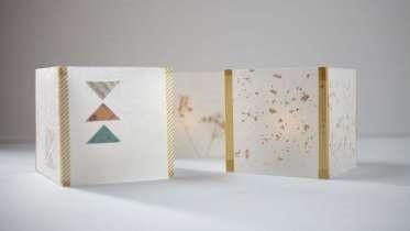 Decorative square candle shades. 