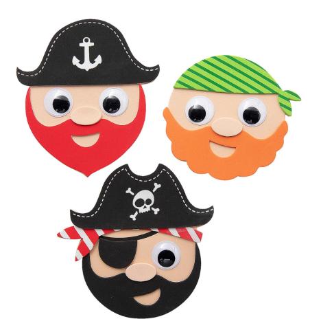 THREE PIRATE FACE FOAM CRAFTS