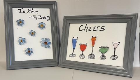 Picture of sea glass art. 