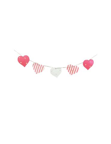 Pink heart garland. 