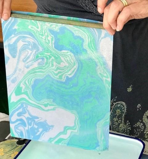 Suminagashi Paper marbling sample