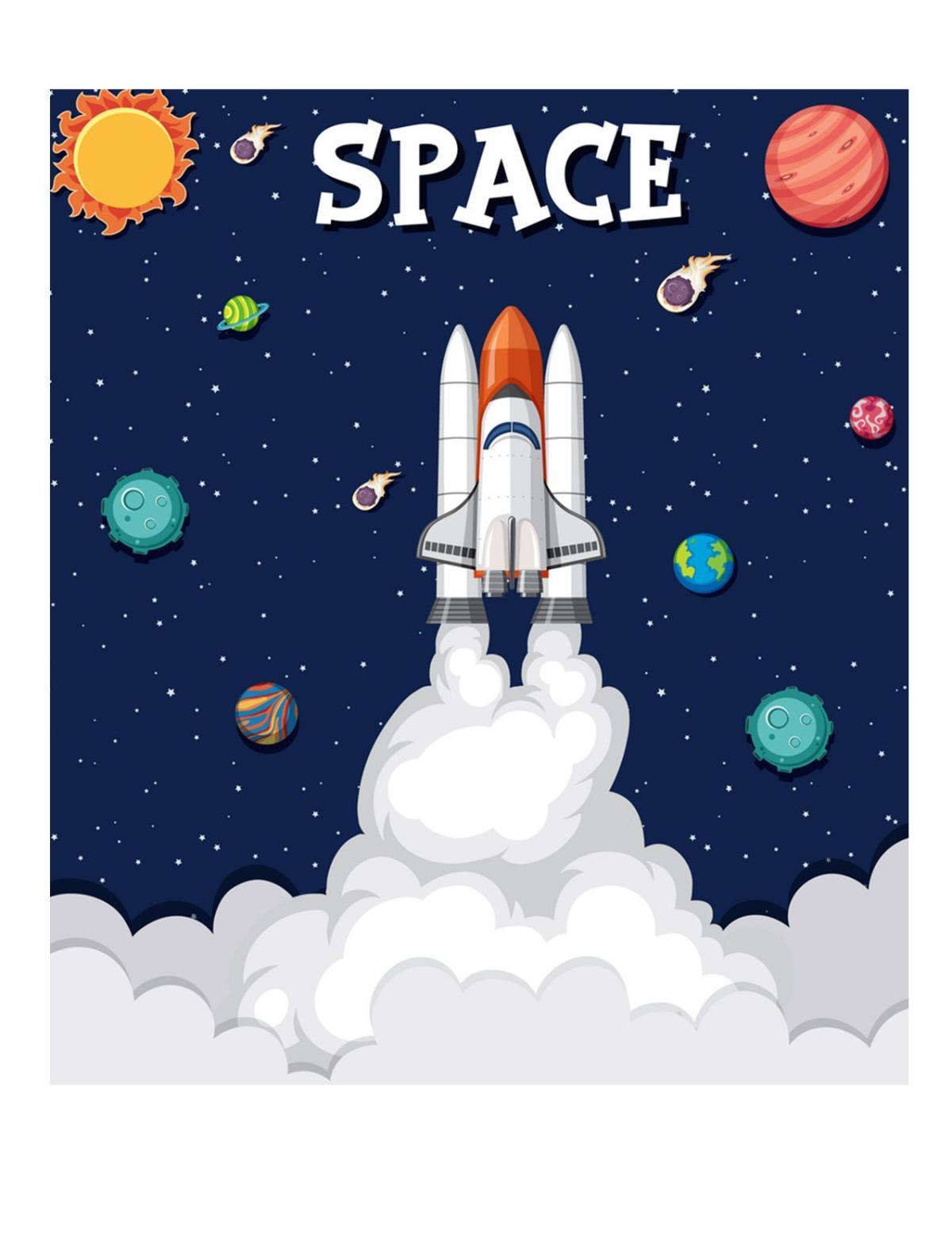 rocket taking off in to outer space