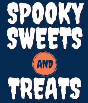 Text reads Spooky Sweets and Treats in a spooky font