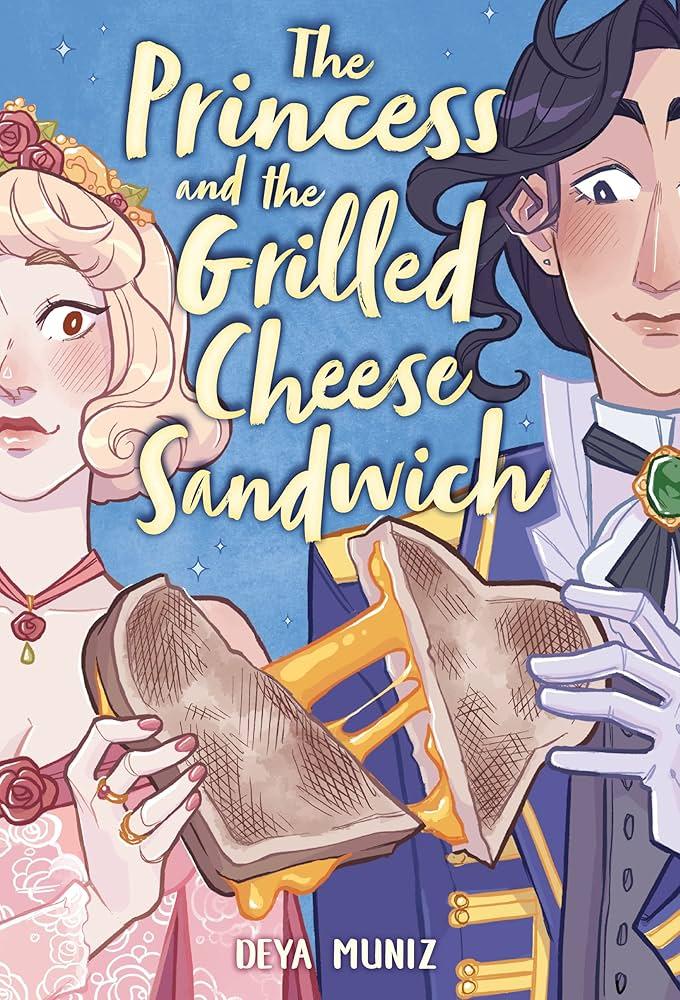Two teens, each holding one half of a grilled cheese sandwich.