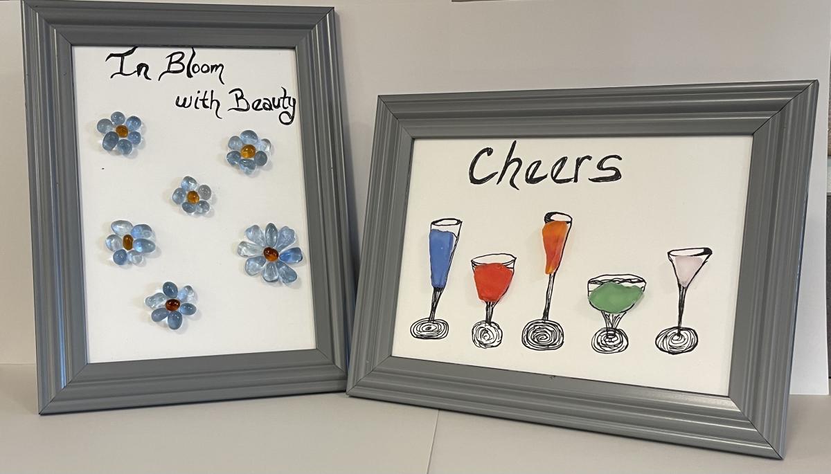 Picture of sea glass art. 